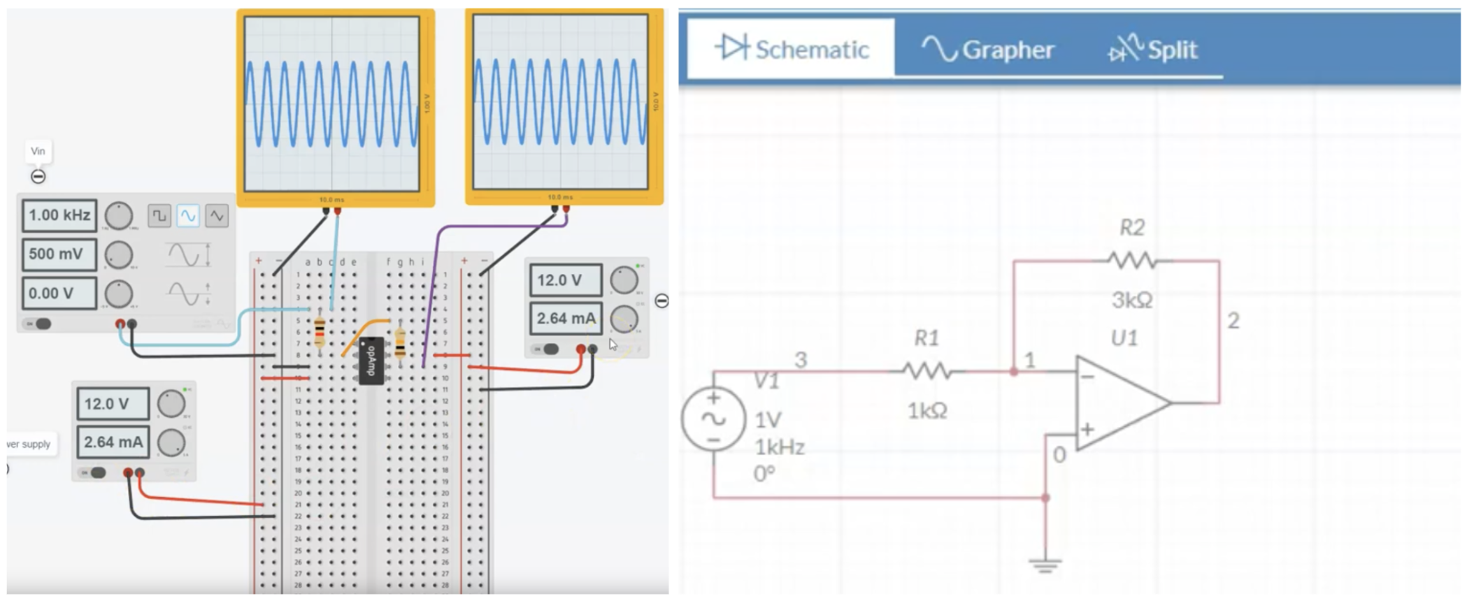 image, alt = "Screenshots of TinkerCad and MultiSim"